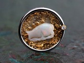 356 - BROOCH | The Goldfish, SS, gold, opal, diamonds, Welded Gold Filing
