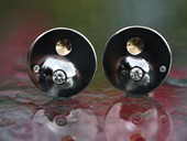 396 - EARRINGS | Mountain Jump, stainless steel, gold, diamonds, Active Art