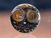 218 - BROSCHE | Dreaming Eyes, Silber, Gold, Cent und Pfennig, Brillanten, Starlight Coin