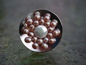 319 - BROSCHE | May Flower, ES, Gold, Biwako Perlen, Brillant