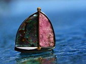 324 - BROSCHE | Two Spirits, ES, Gold, Cobalt Calcit, Paua, Brillant, Ocean Art