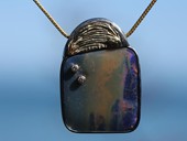 254 - ANH�NGER | Opal Sun, Edelstahl, Gold, Silber, Boulder Opal, Brillanten