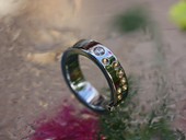 391 - RING | Deutsche Liebe, Edelstahl, Gold, Brillanten, Braille Art: ICH LIEBE DICH, Active Art