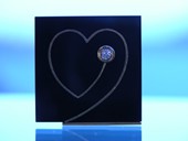 Brooch,  Heart Sign, onyxes, diamond, Active Art, 2009