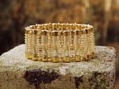 53 |  Bracelet, Crystal Life, Gold, Rock Crystal Op Stones, Op Art 1975