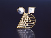 7 |  Brooch, 25 Years, Gold-, White-, Red Gold, Diamonds, Kinetic: Rolling Stones,1991