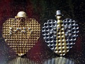 62 |  Brooches, LOVE WAY, Yellow-, White Gold, Diamonds, Braille Art, Pair 1998
