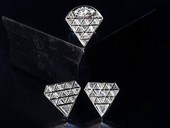 98 |  Ring and Earings, Triangels, White Gold, Diamonds, Reflection, Diamond Art 1995