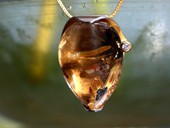 308 - PENDANT | Secret Life, SS, gold plated, rock crystal with rutile, diamond, Gem Art