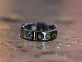 390 - RING | Happy Diamonds, stainless steel, gold, diamonds, Active Art
