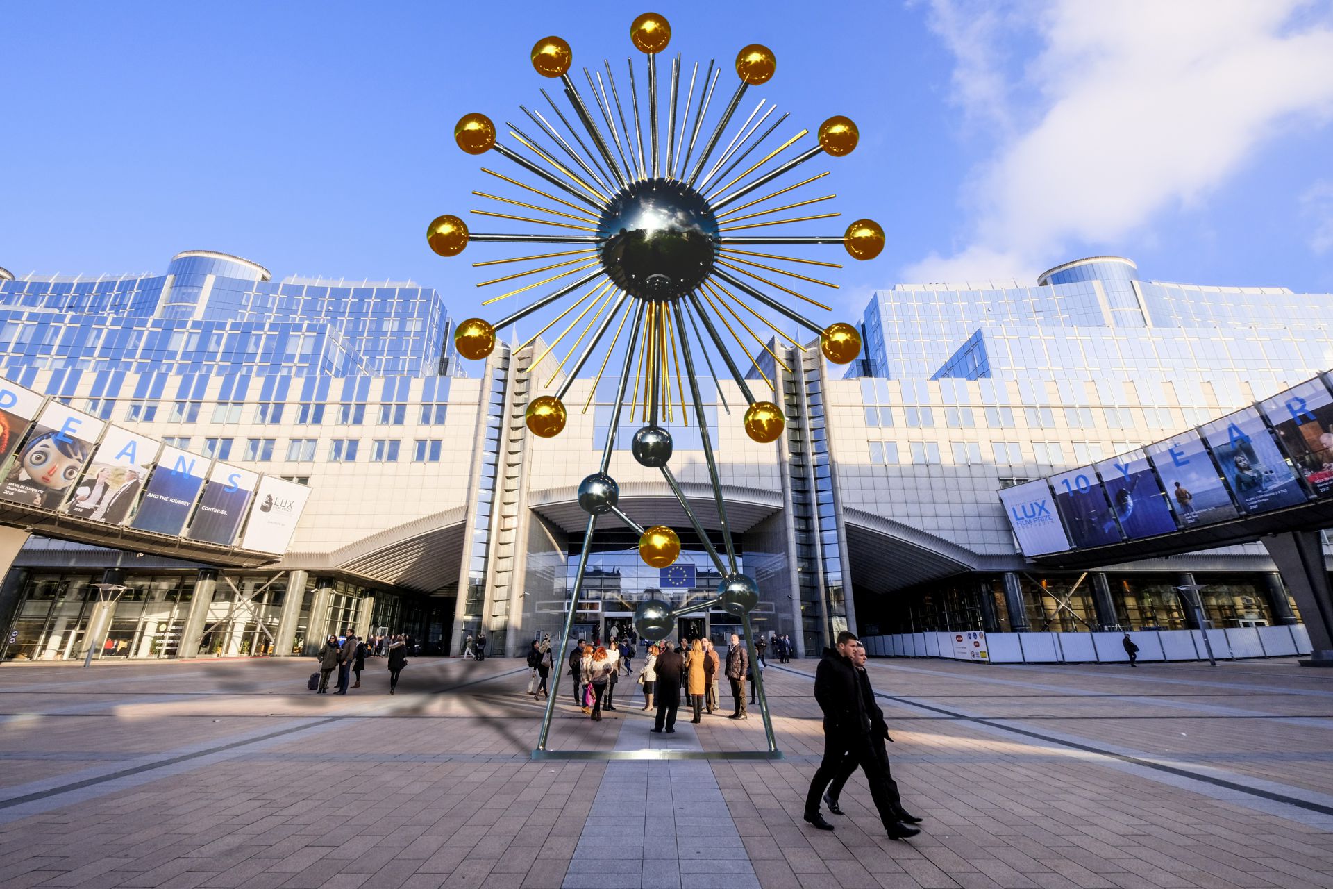 Sky Sculpture EU - gate of Europe, European Parliament Brussels by Hans-Leo Peters 2022