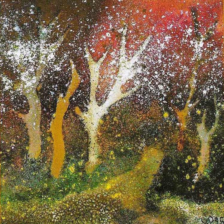 23 Dreaming Forest, Enamel Painting 145x145mmby Ute Achenbach-Peters 1995