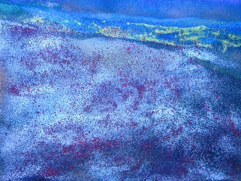 9 Summer Wind, Enamel Painting 231x231mm by Ute-Achenbach-Peters 1980
