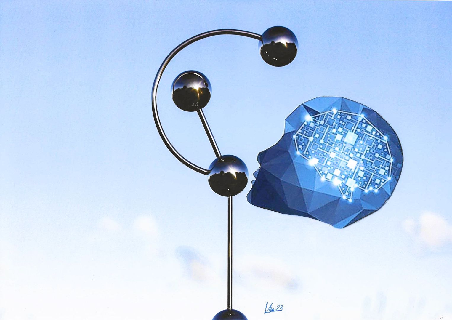 Sky Sculpture AI-KI and the AI Jenny of tomorrow by Hans-Leo Peters 2023